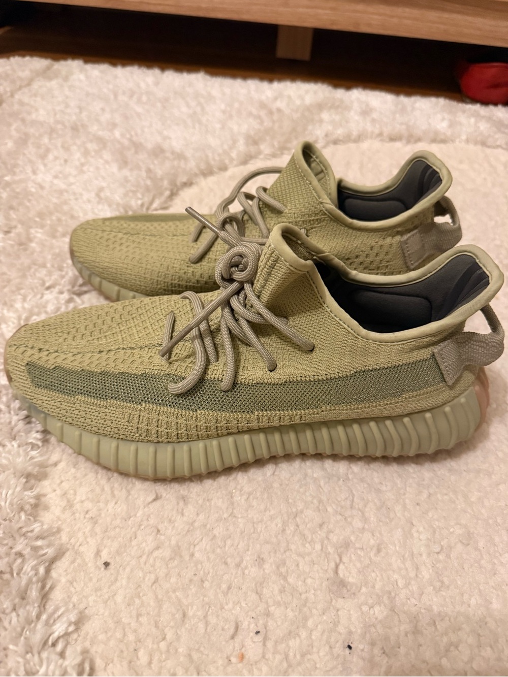 Knit Low-Top Sneakers in Olive Green